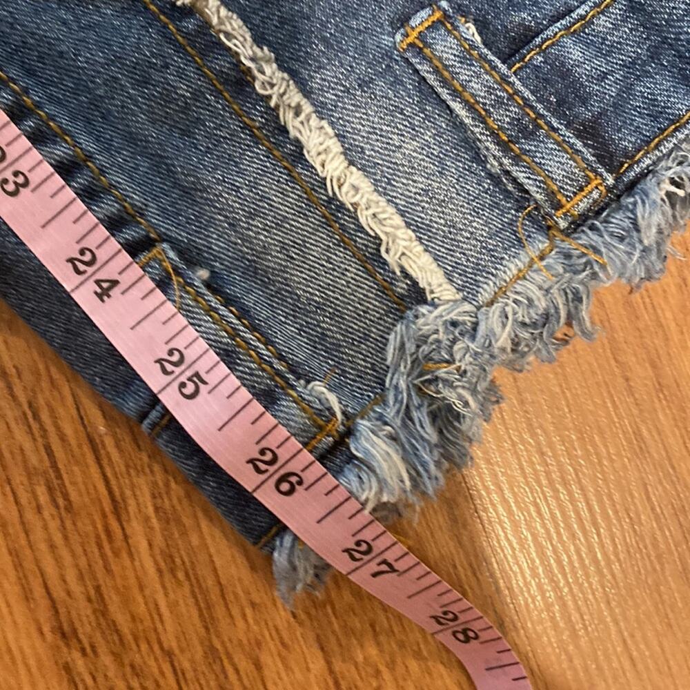Funky Reworked Spliced Raw Hem Straight Leg High Rise Women’s Denim Jeans - Picture 11 of 12